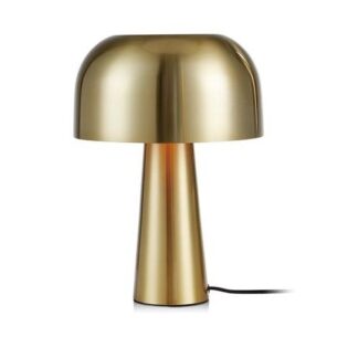 Stylowa lampa grzybek Blanca w lśniącym złocie