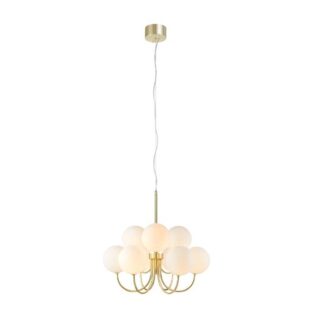 Elegancki złoty żyrandol Bianco z szklanymi kulami