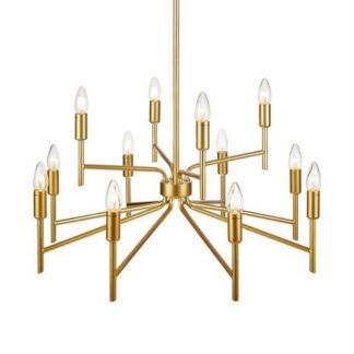 Złoty żyrandol do salonu Regent glamour