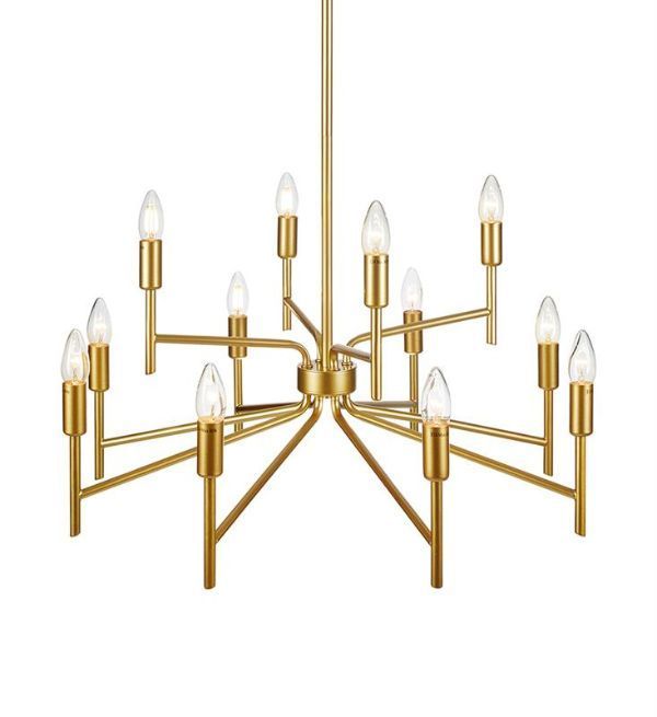 Złoty żyrandol do salonu Regent glamour