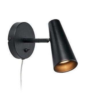 Czarny kinkiet Crest z regulowanym kloszem