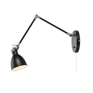 Czarny, klasyczny kinkiet House z możliwością regulacji