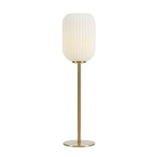 Stylowa lampa stołowa Cava w wykończeniu ze szczotkowanego mosiądzu