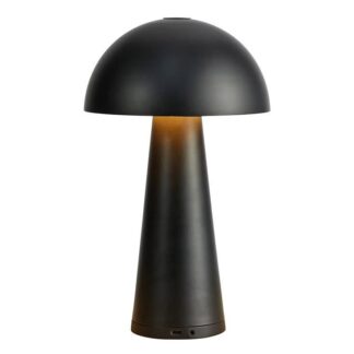 Mobilna lampa Fungi w kolorze czarnym, odporna na warunki atmosferyczne IP44