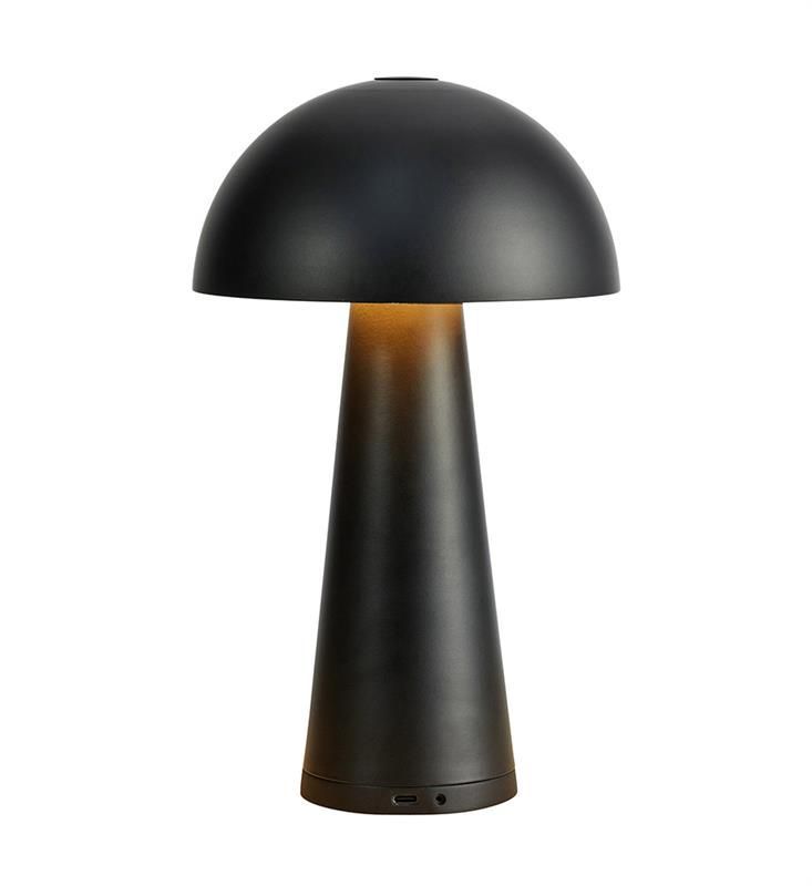 Mobilna lampa Fungi w kolorze czarnym, odporna na warunki atmosferyczne IP44