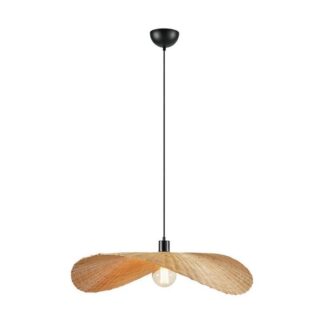 Wisząca lampa Rayo z kloszem z bambusa