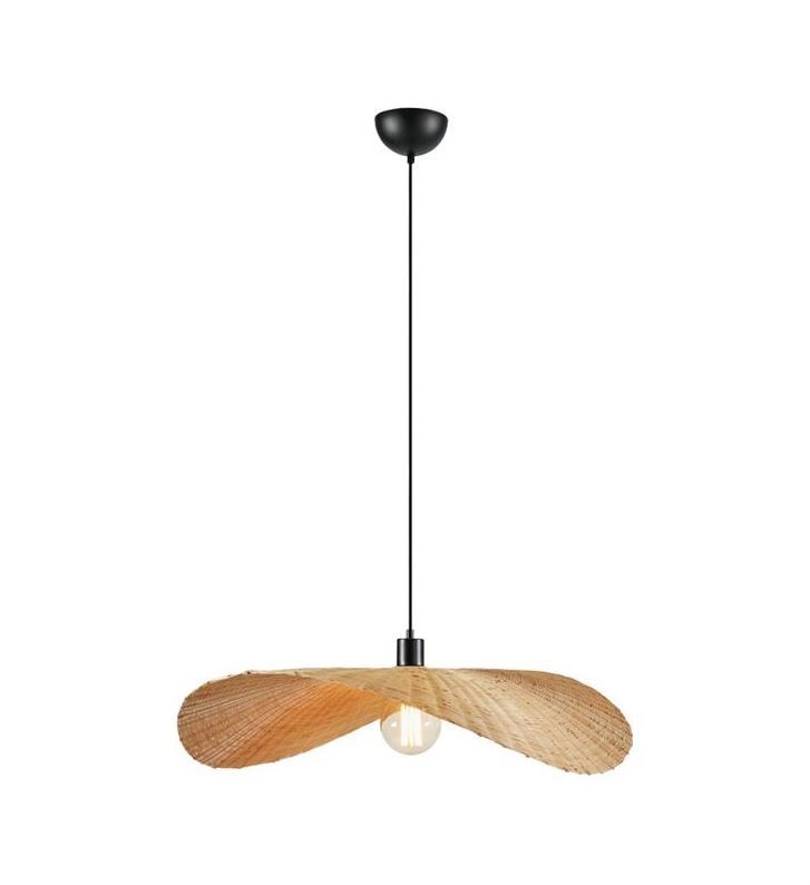 Wisząca lampa Rayo z kloszem z bambusa