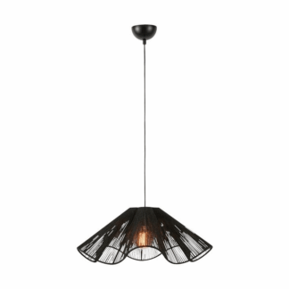 Lampa wisząca Nami - jutowa, do szarej sypialni