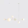 Wisząca lampa Dione 6 w kolorze kremowym