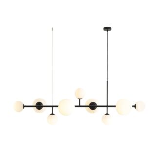 Wisząca lampa Dione 9 w kolorze czarnym, idealna do salonu