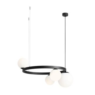 Nowoczesna lampa wisząca Garda w kształcie okręgu z białymi kloszami