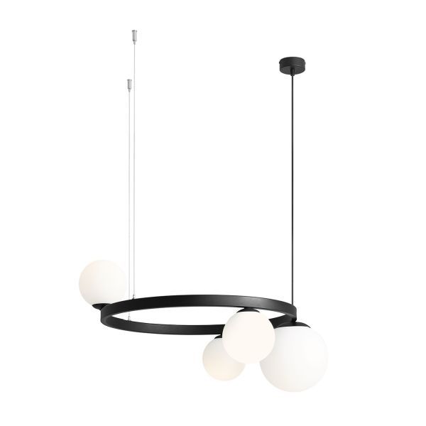 Nowoczesna lampa wisząca Garda w kształcie okręgu z białymi kloszami