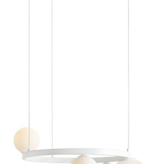 Biała, okrągła lampa wisząca Garda 4