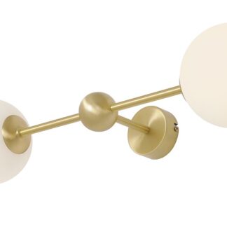 Kinkiet White Pearl 2 ze złotym wykończeniem i szklanymi kloszami