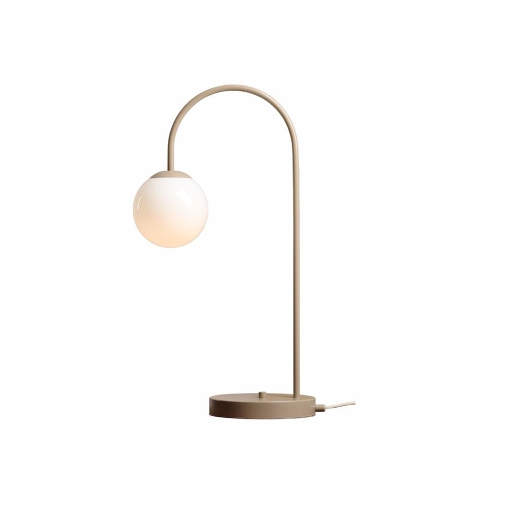 Beżowa lampa biurkowa Una do gabinetu