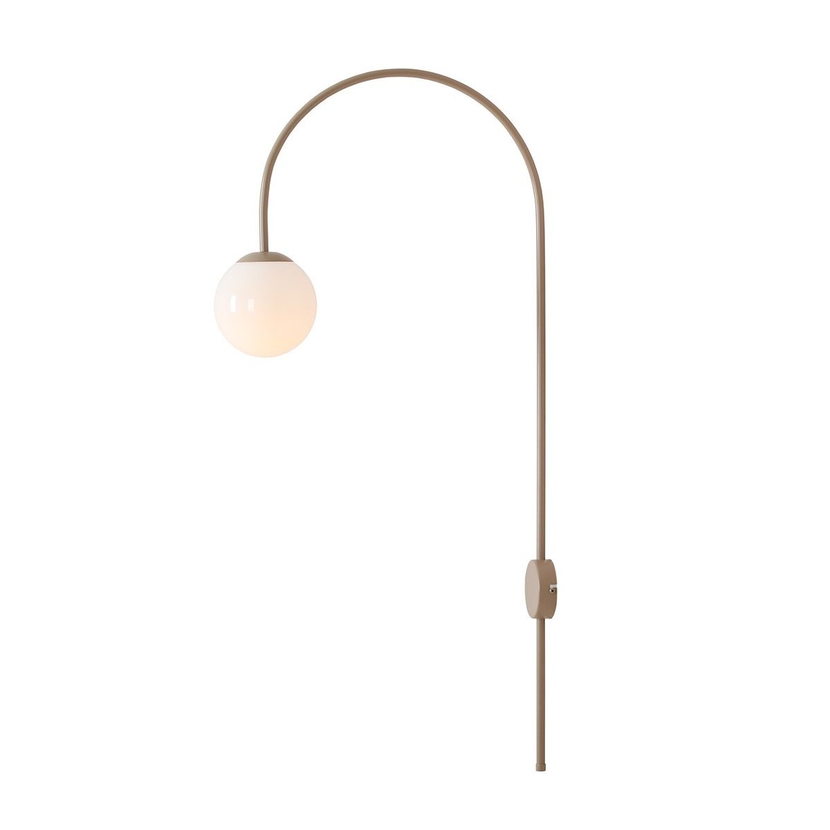 Beżowy kinkiet Una z szklanym kloszem, idealny do salonu