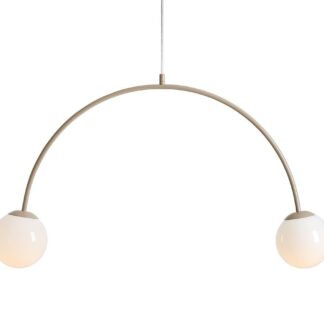 Beżowa wisząca lampa Una 2, idealna do gabinetu