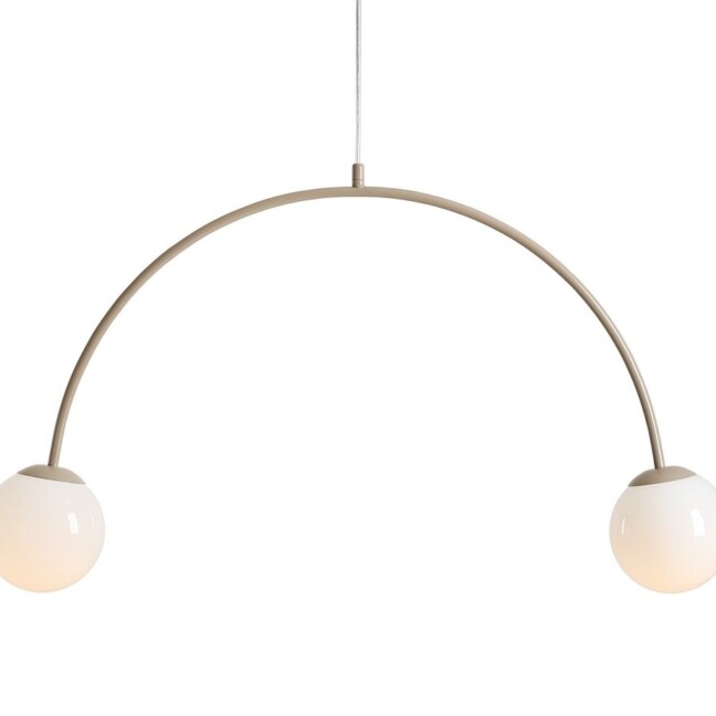 Beżowa wisząca lampa Una 2, idealna do gabinetu