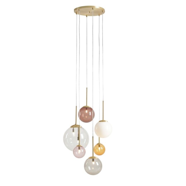 Kolorowa wisząca lampa Bosso 6 idealna do jadalni