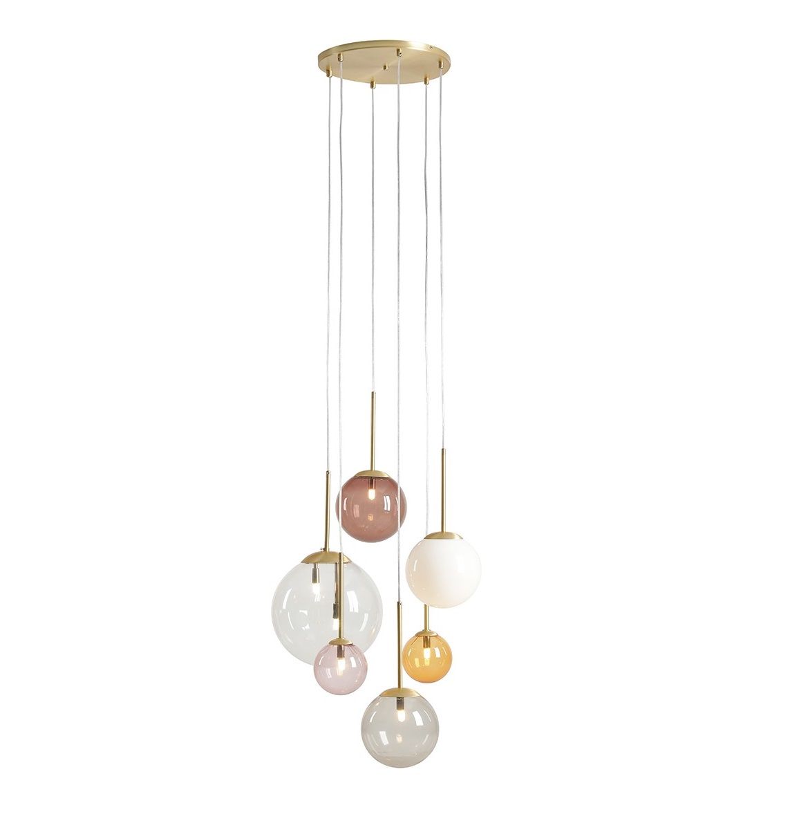 Kolorowa wisząca lampa Bosso 6 idealna do jadalni