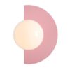 Kinkiet Loop w odcieniu baby pink, w kształcie dysku, idealny do sypialni