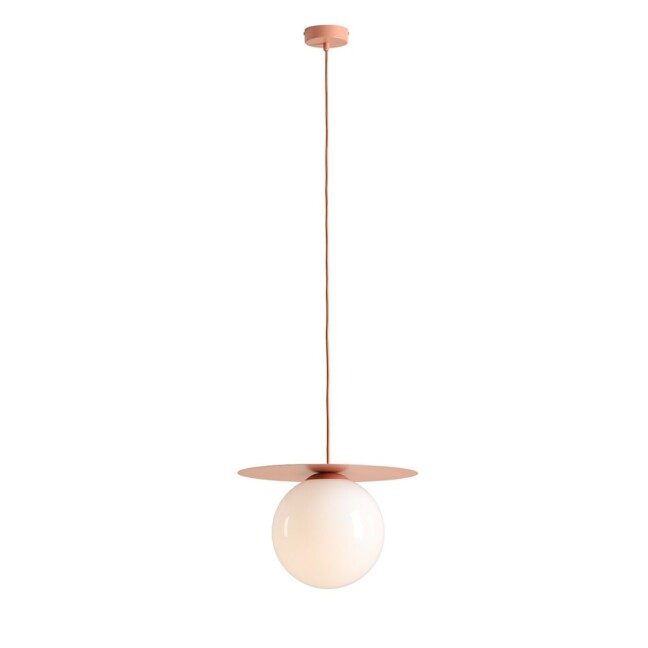 Duża, wisząca lampa Loop Coral w kształcie dysku