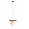 Duża, wisząca lampa Loop Red Wine L w kształcie dysku