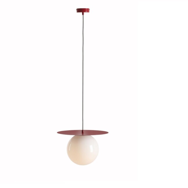 Duża, wisząca lampa Loop Red Wine L w kształcie dysku