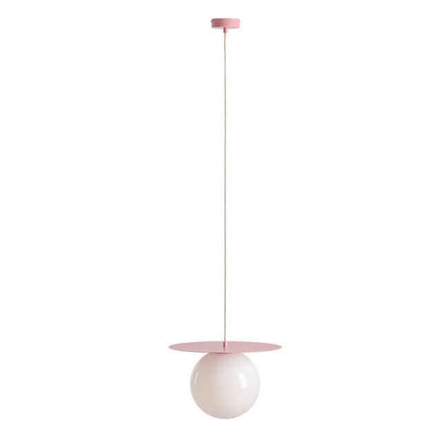 Duża, wisząca lampa Loop w kolorze pudrowego różu