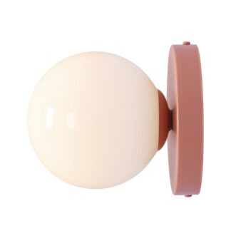 Koralowy szklany kinkiet Ball II S do sypialni