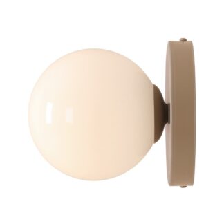 Beżowy kinkiet Ball II S z szklanym kloszem do salonu