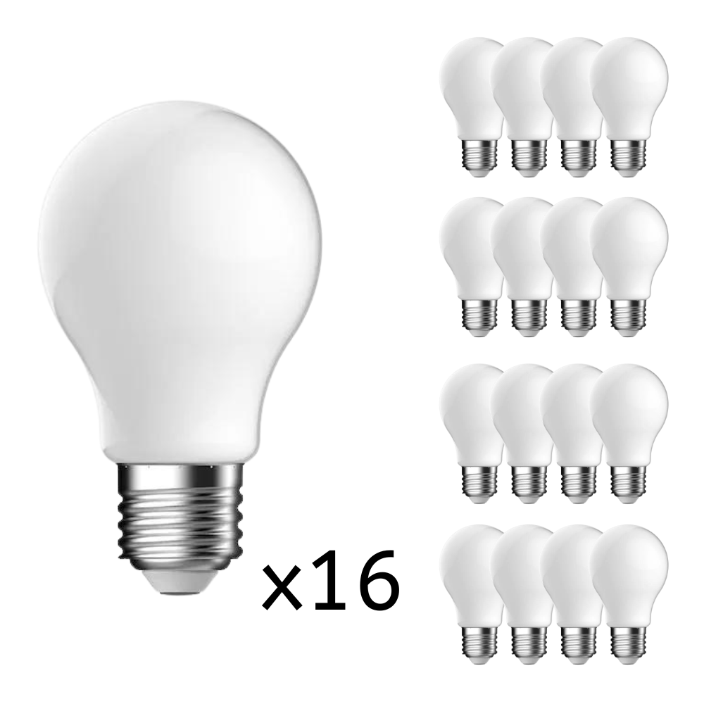 Zestaw 16 żarówek A60 Nordlux z mlecznego szkła