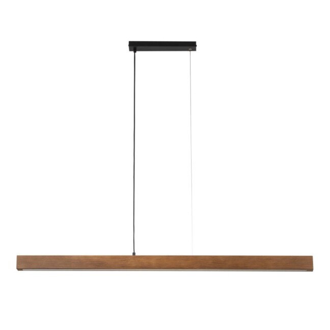 Wisząca lampa Teo z podłużną drewnianą listwą w kolorze orzecha