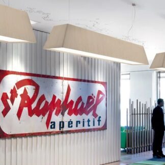 Kremowa, długa lampa wisząca Mei 180