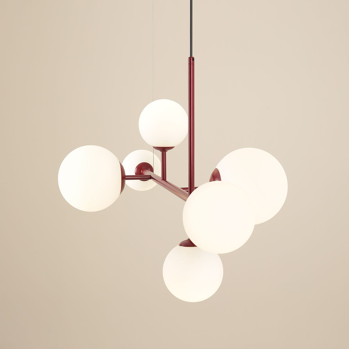 Wisząca lampa Dione 6 w kolorze Red Wine