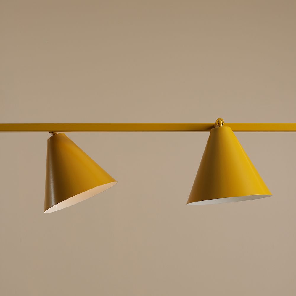 Wisząca lampa FORM 4 w kolorze musztardowym