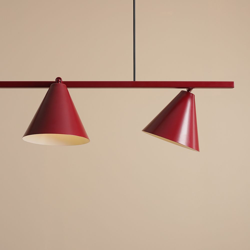 Wisząca lampa FORM 4 w kolorze czerwonego wina