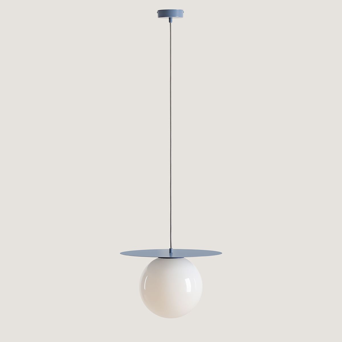 Wisząca lampa Loop w kolorze przygaszonego niebieskiego