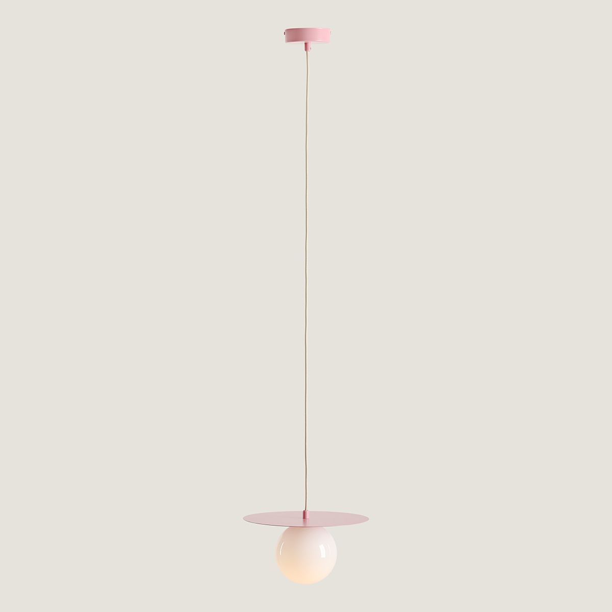 Wisząca lampa Loop w kolorze pudrowego różu