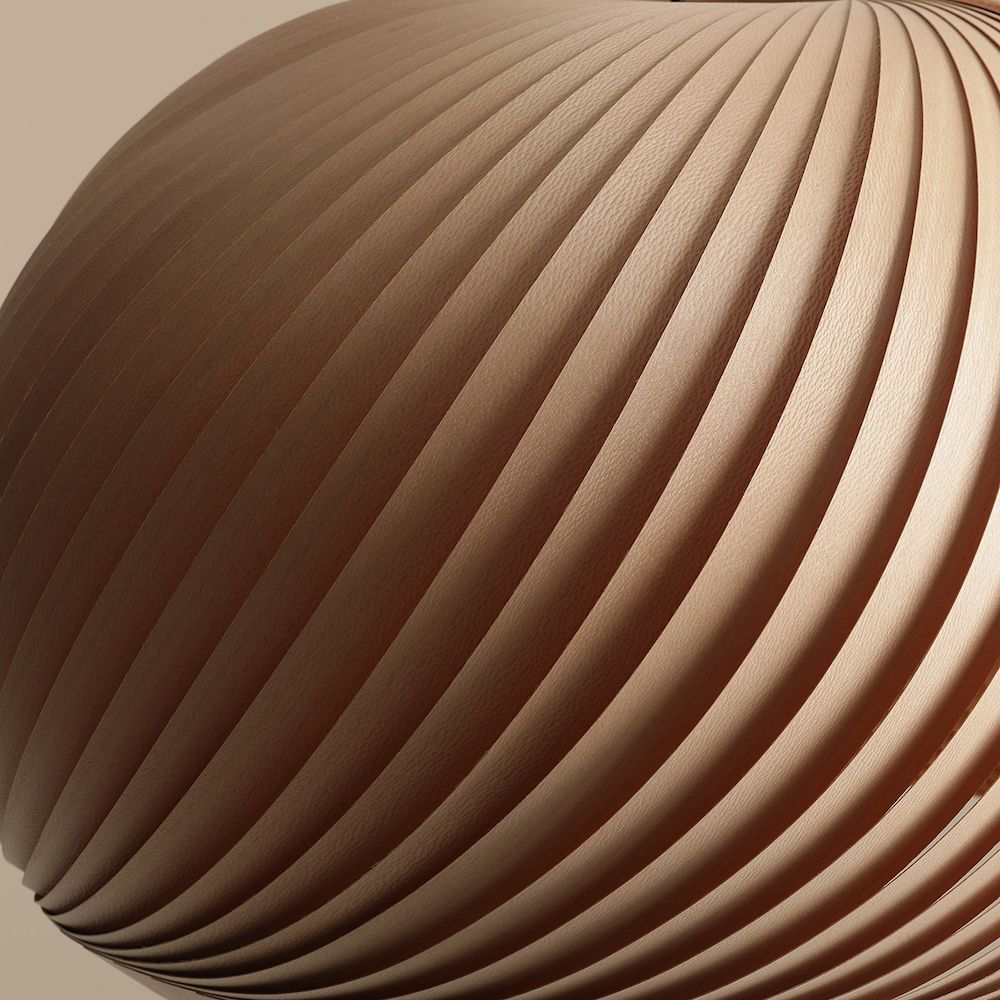 Duża wisząca lampa Nature Dark XL z brązowym abażurem w kształcie kulistej rozety