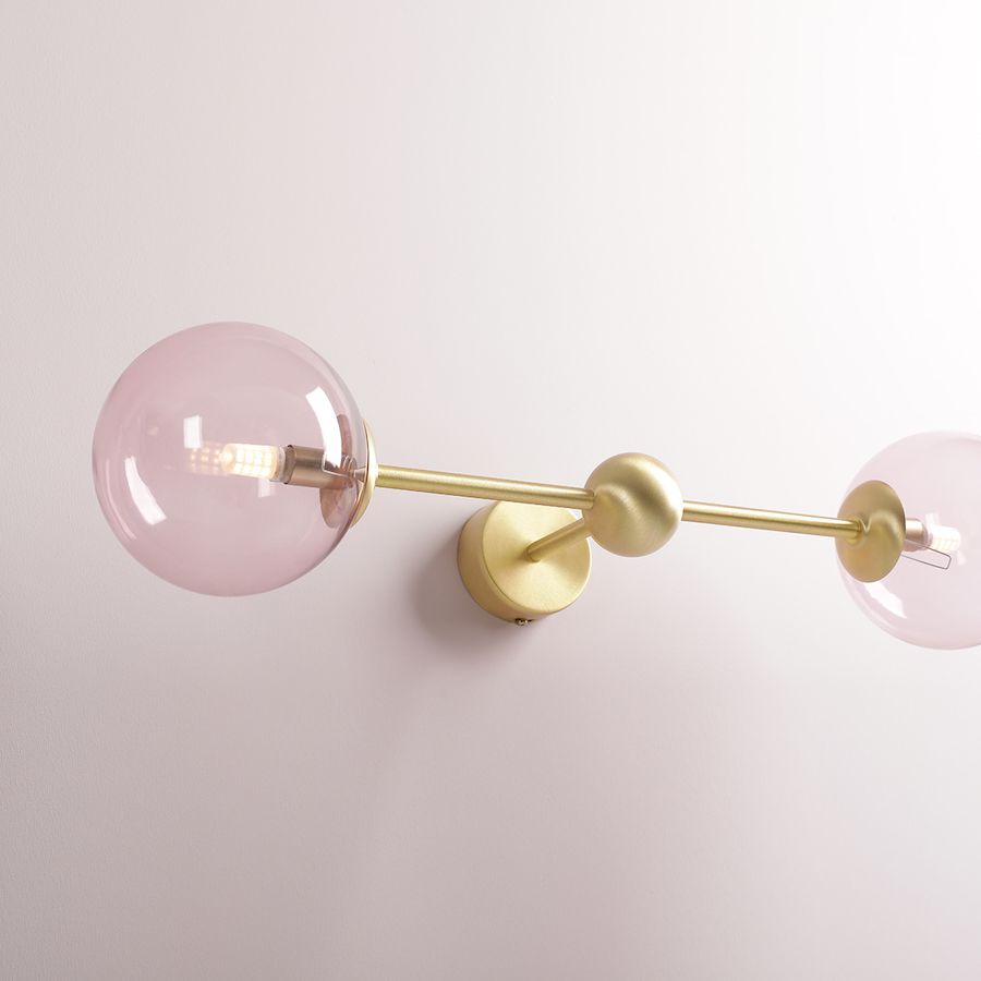Kinkiet Pink Pearl S 2 w kolorze mosiądzu