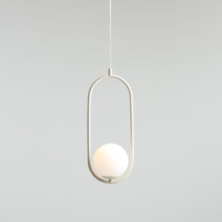 Wisząca lampa Riva 1 w kolorze kremowym