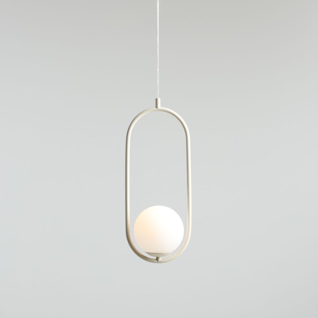 Wisząca lampa Riva 1 w kolorze kremowym