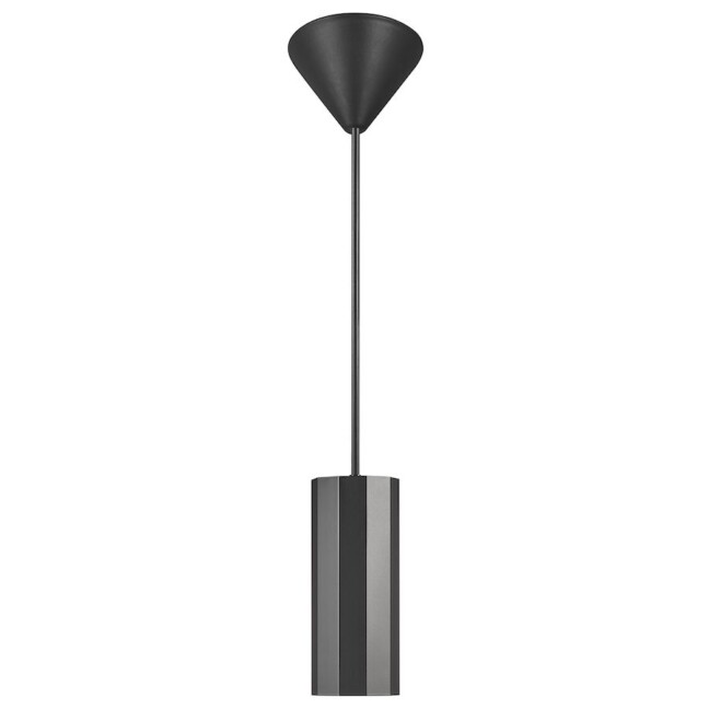 Wisząca lampa Alanis w czarnym kolorze z geometrycznym kloszem