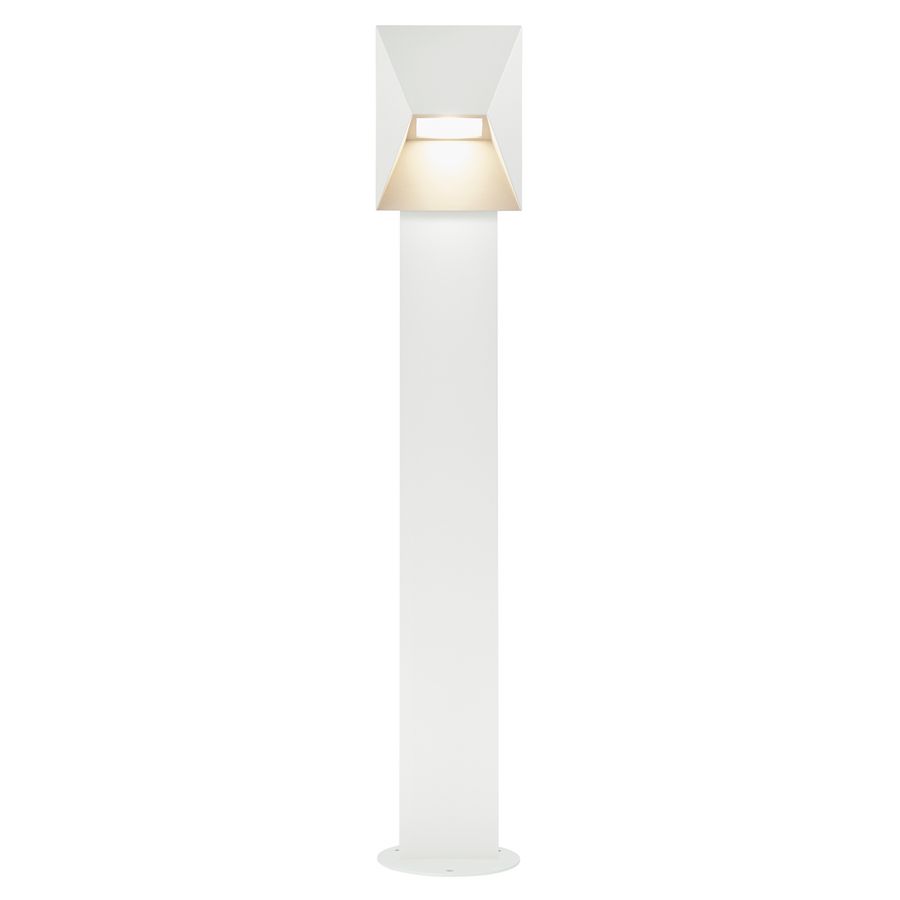 Biały słupek Pontio do ogrodu o klasie szczelności IP54