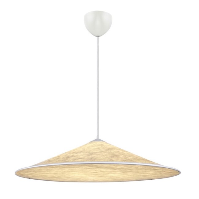 Lampa wisząca Hill od DFTP z szerokim kloszem wykonanym z materiału Tyvek