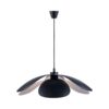 Czarna wisząca lampa Maple od DFTP z kloszem przypominającym płatki.