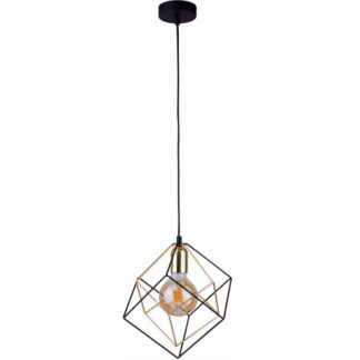 Lampa wisząca Alambre z geometrycznym kloszem