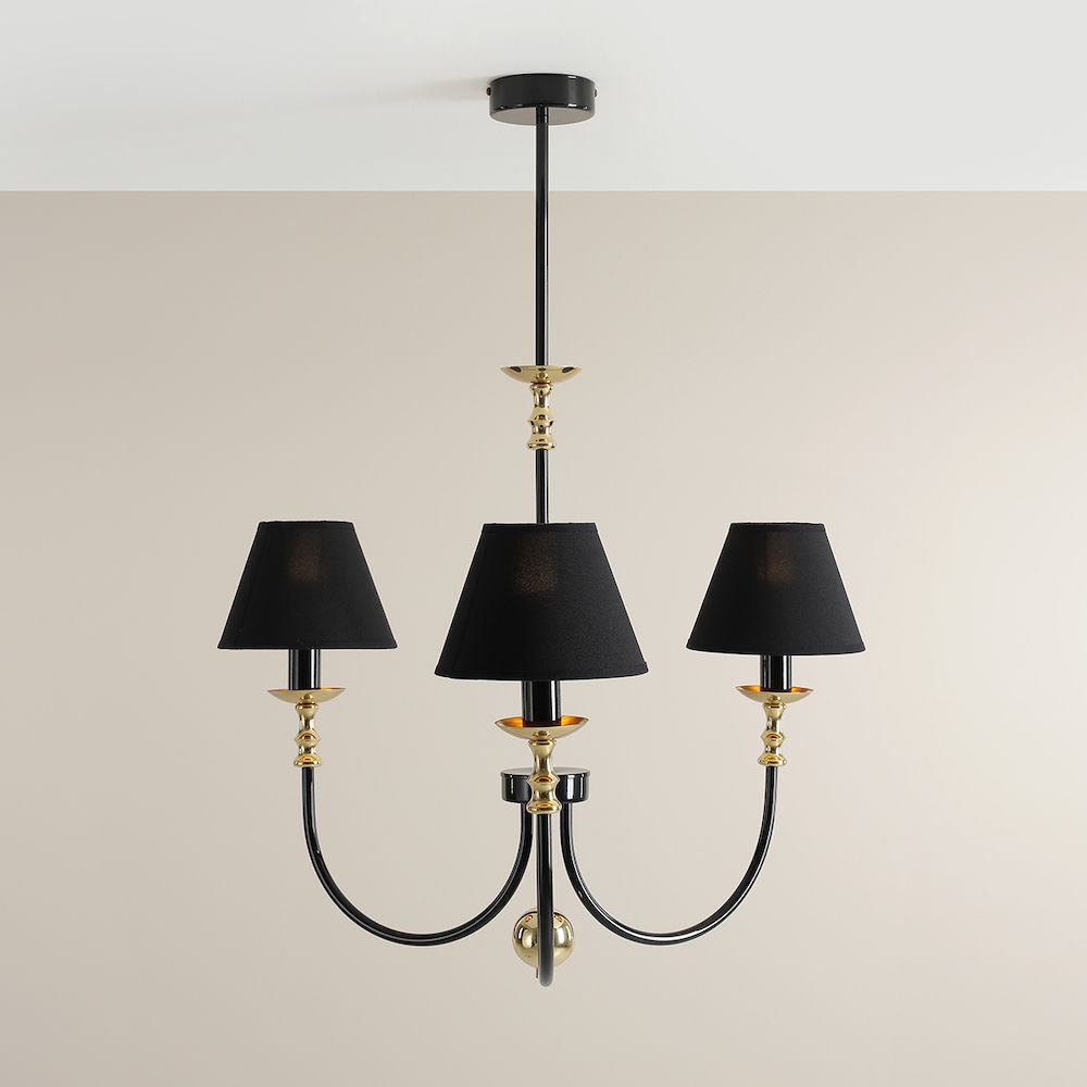 Czarny, niewielki żyrandol Roma 3