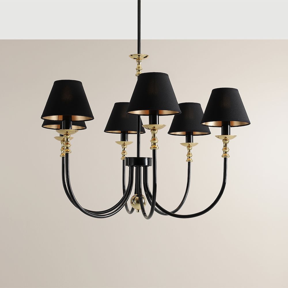Czarny żyrandol Roma 6 o imponujących rozmiarach